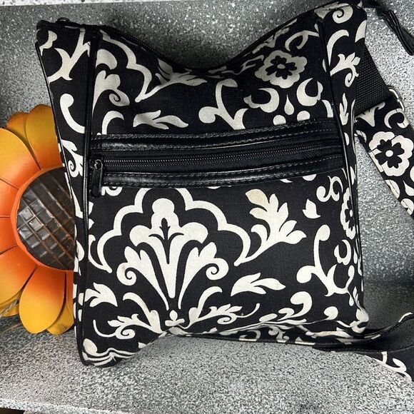Thirty-One Organizing Shoulder Bag  Purse & Wallet Set Black Parision Pop - Picture 5 of 11